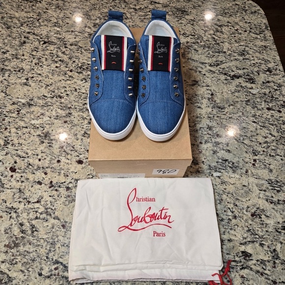 NEW Christian Louboutin FAV Pique A Vontade Woman Sneaker Size 37.5 - Picture 2 of 12